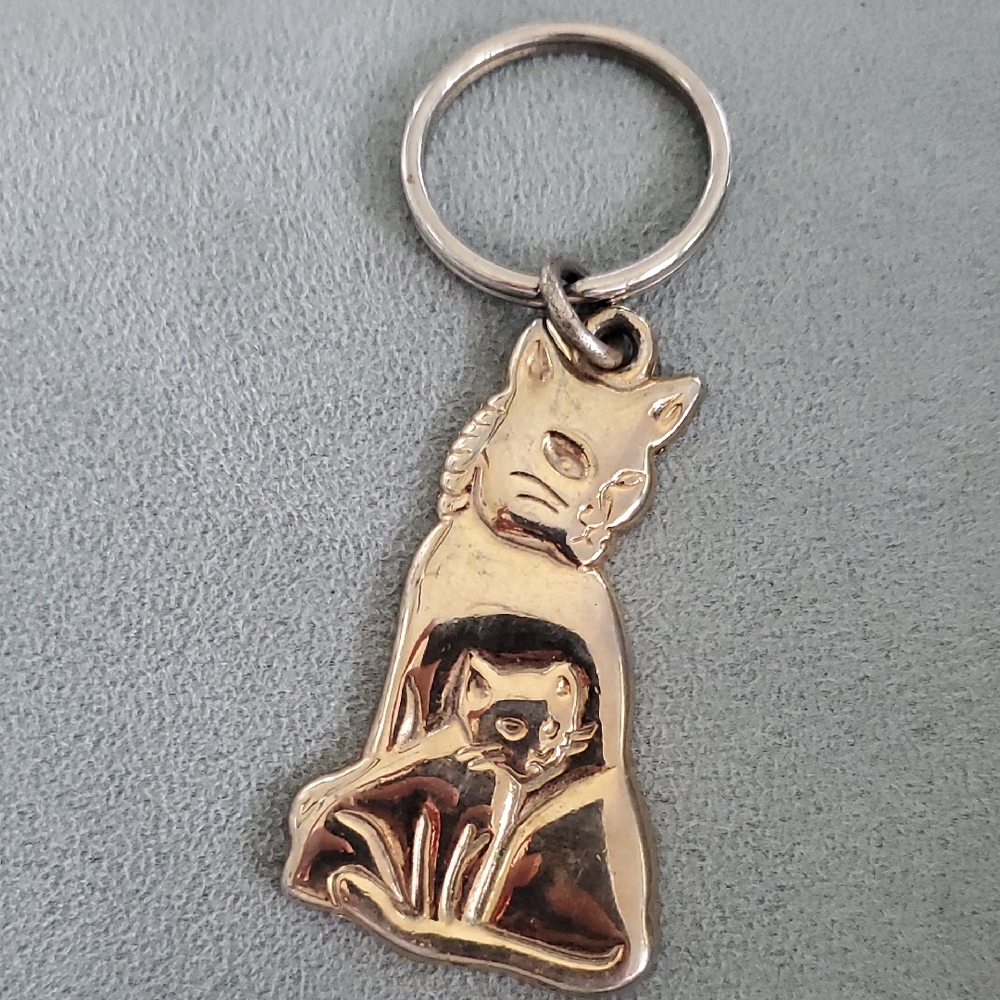 Gold Cat Keychain